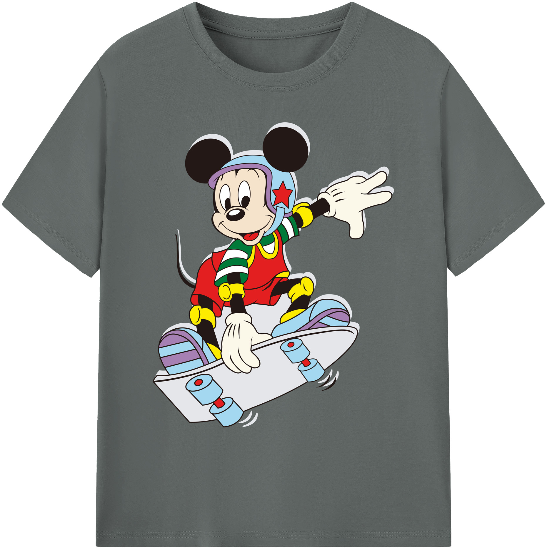 ミッキーマウス Mickey Mouse 綿100％ メンズ半袖Tシャツ｜肌触りやわらか＆通気性